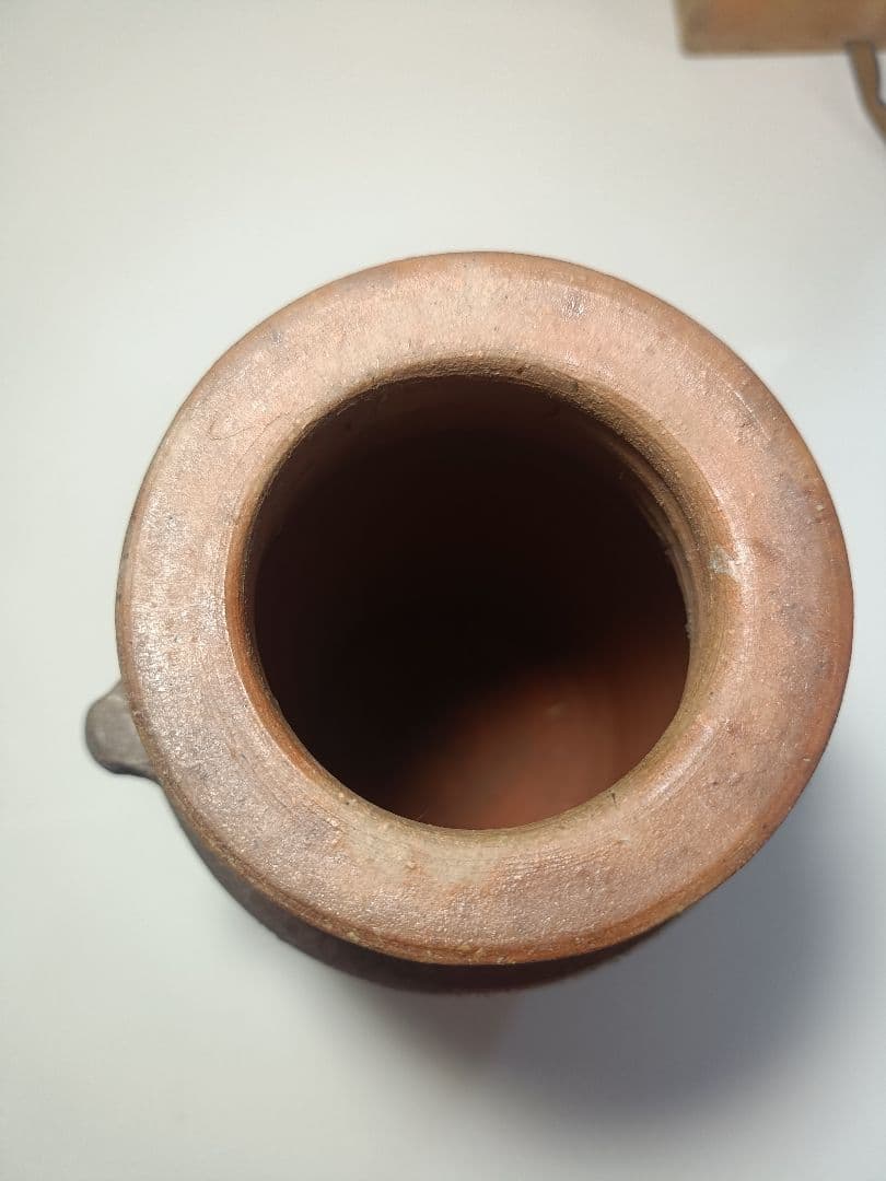 美品　備前焼　花瓶　乗松俊行　作　国指定伝統工芸士　耳付　花器