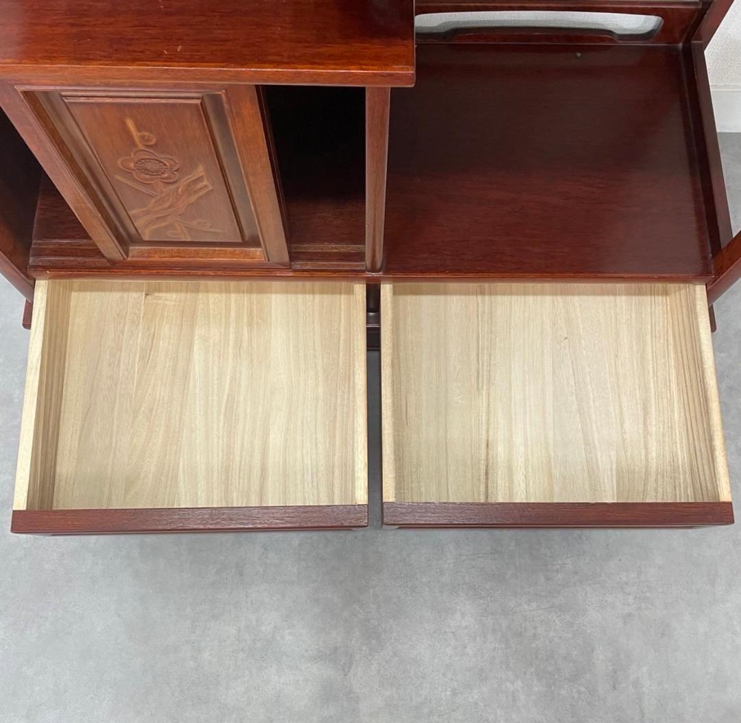唐木家具 飾り棚 茶箪笥 違い棚 シェルフ 収納 工芸品 和製家具 レトロ
