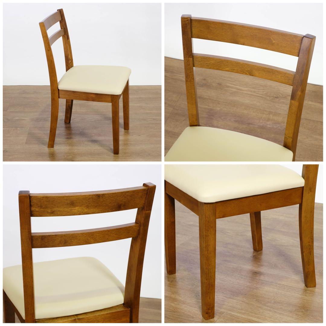 A 新品 伸縮式 ダイニング 3点 テーブル チェア ブラウン ダイニングセット