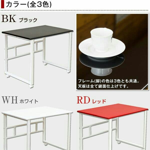 AURA　ハイグロスデスク　90×60　BK/RD/WH