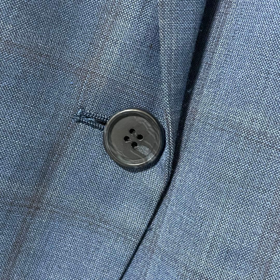 スーツカンパニー パンツスーツ チェック柄 洗える ストレッチ M 38 ブルー