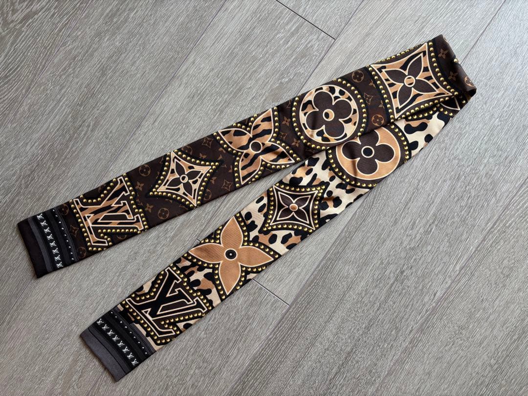 ルイ・ヴィトン スカーフ ブラウン ゴールド