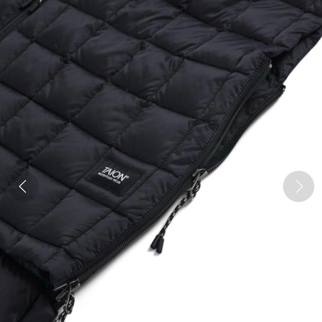 TAION タイオン マウンテン オープンフロント ダウンポンチョ　コート　黒