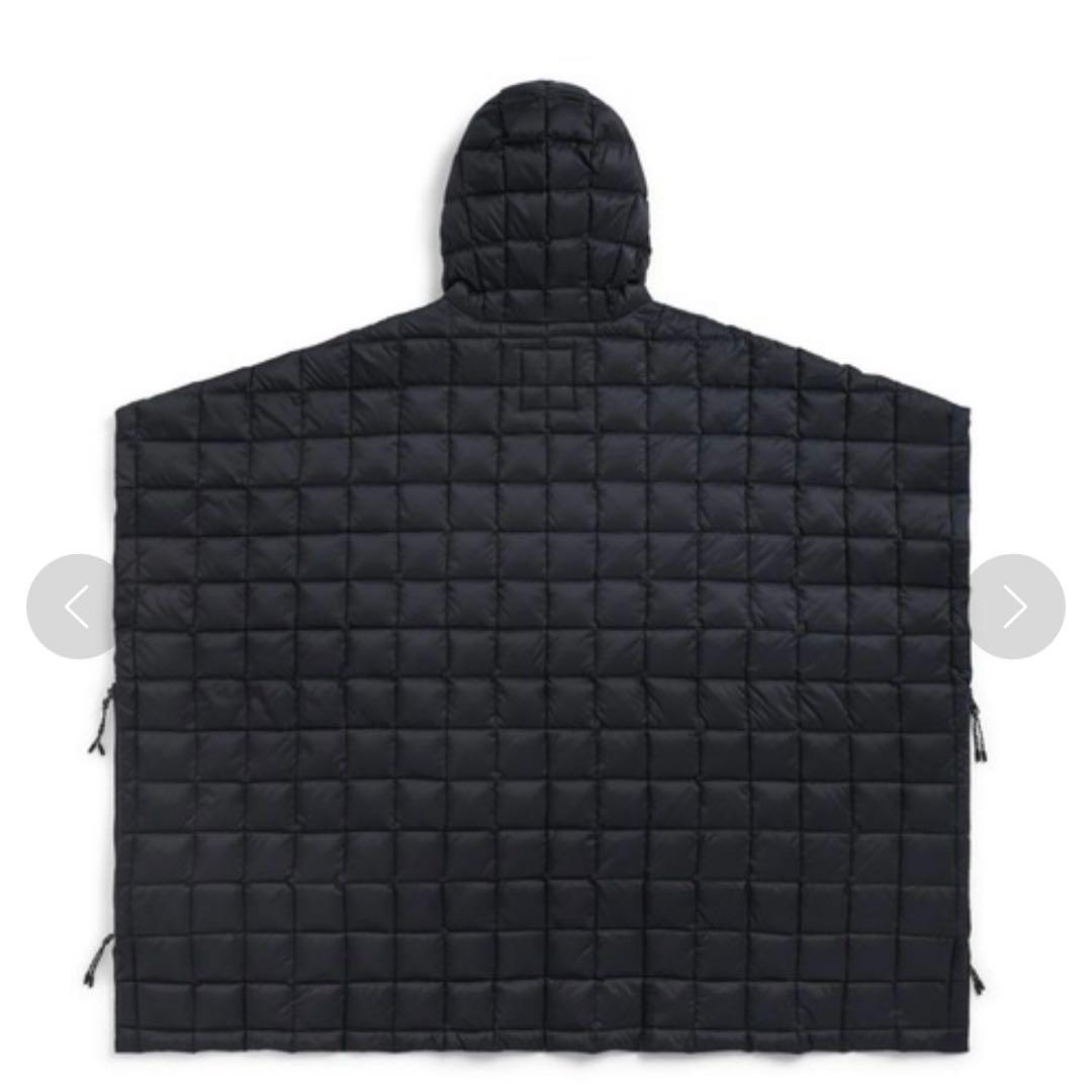 TAION タイオン マウンテン オープンフロント ダウンポンチョ　コート　黒