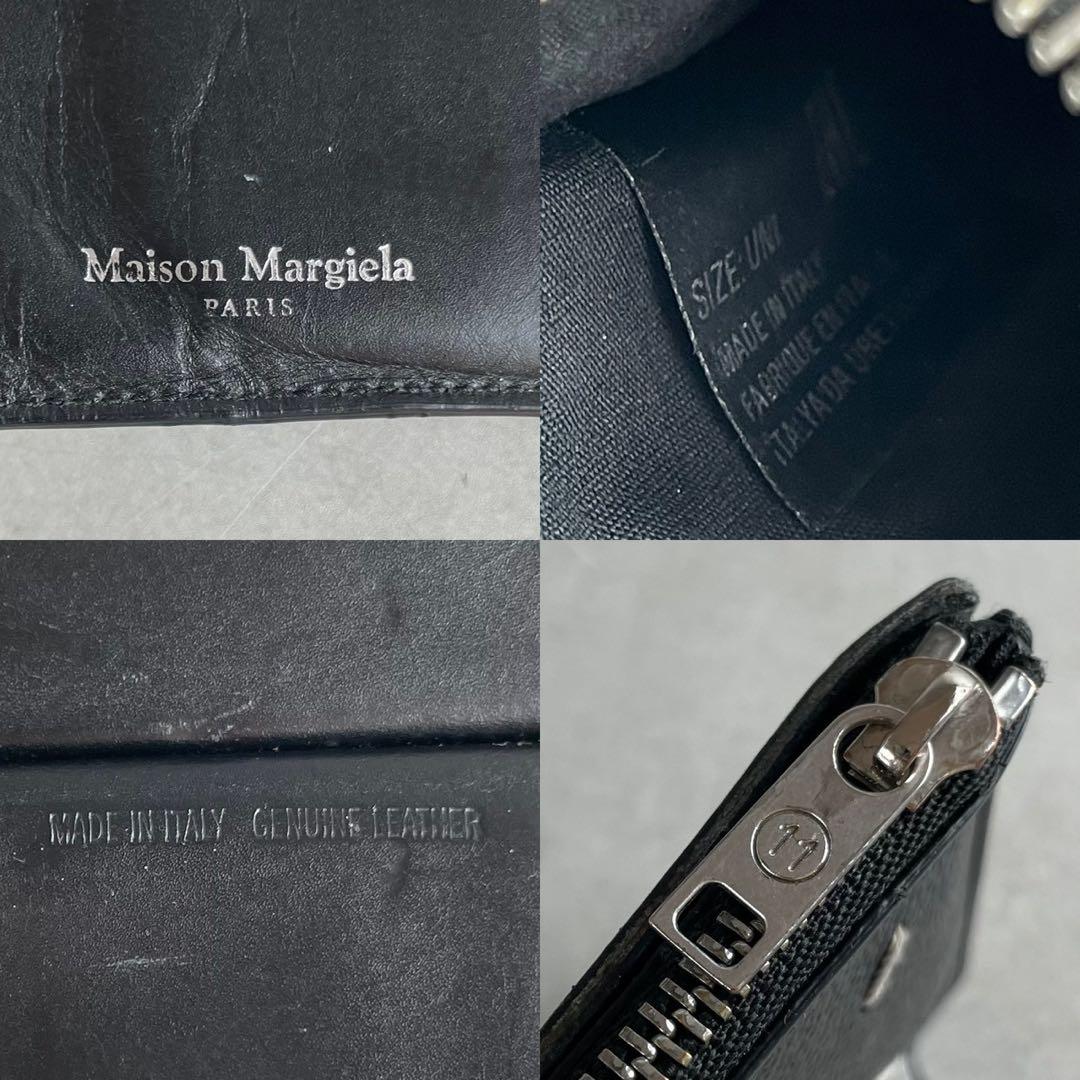 近年モデル メゾンマルジェラ 2つ折り財布 マネークリップ レザー ブラック