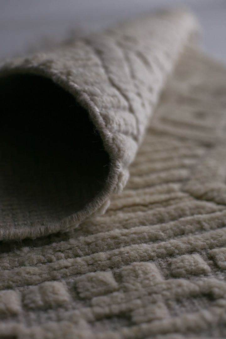 110×62 モロッコ　ベニワレン　新品　ウール　生成り　ホワイト