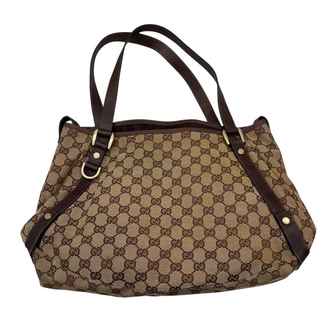 ［鑑定済］GUCCI アビー GGキャンバス トートバッグ 130736