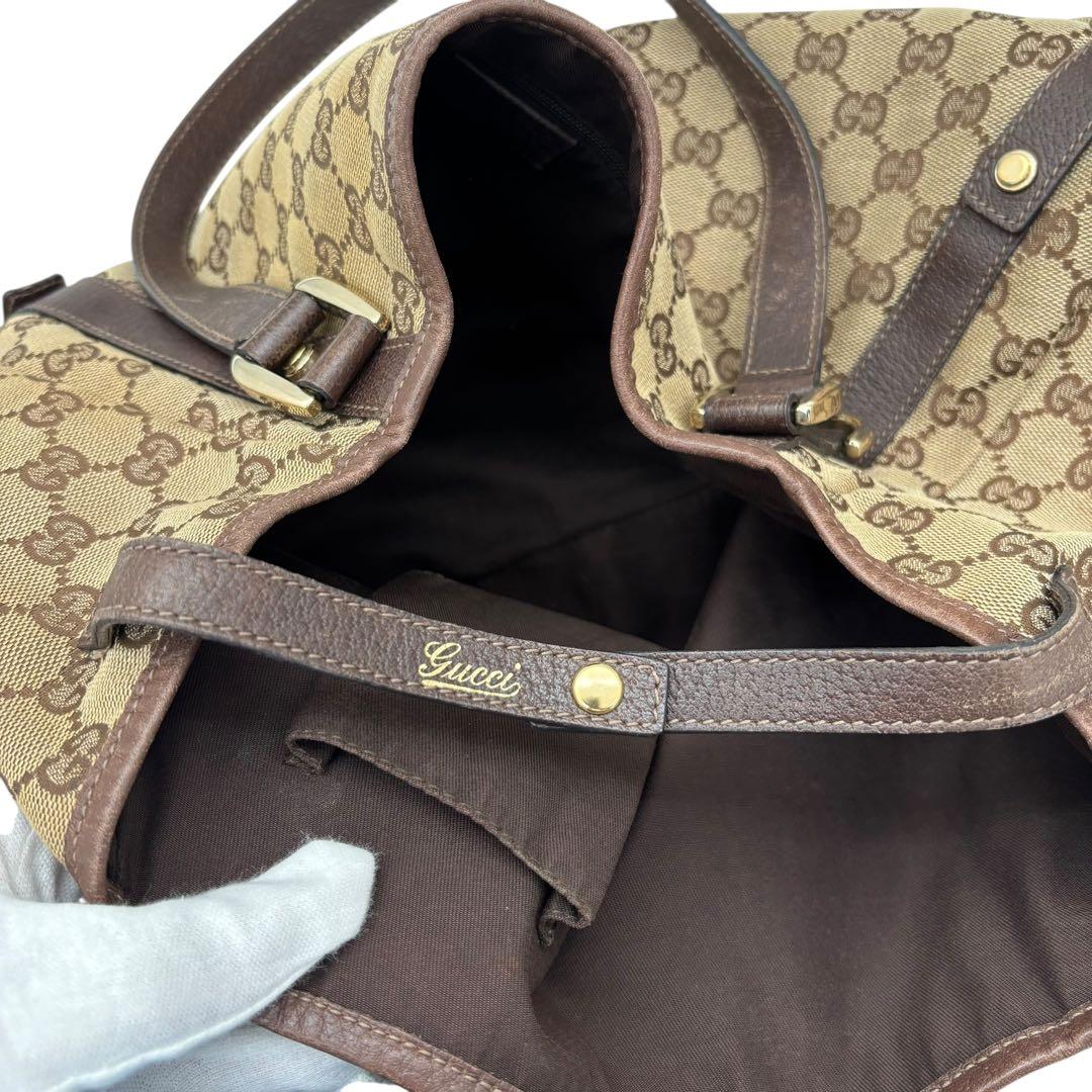 ［鑑定済］GUCCI アビー GGキャンバス トートバッグ 130736