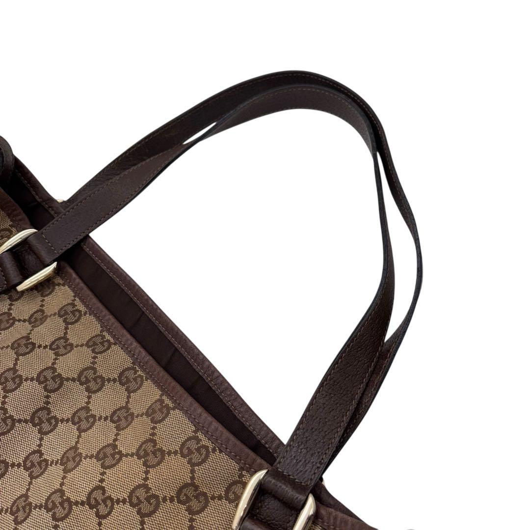 ［鑑定済］GUCCI アビー GGキャンバス トートバッグ 130736