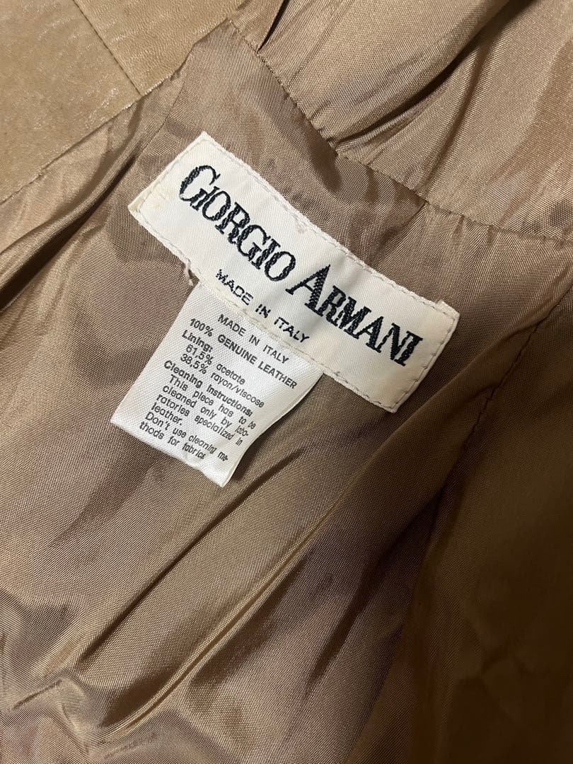 Giorgio Armani ベルト付きレザージャケット