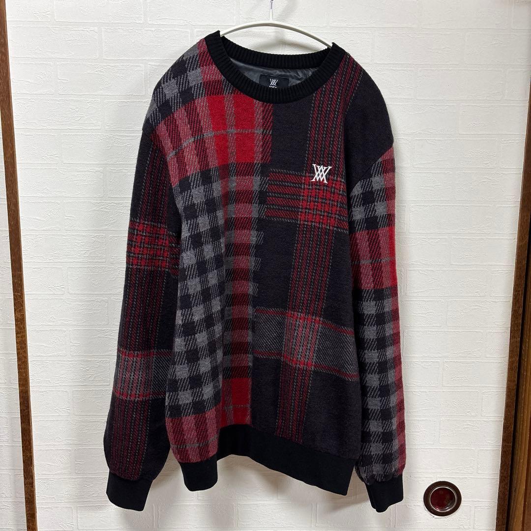 ANEW GOLF アニューゴルフ メンズチェックポイントセーター ニット