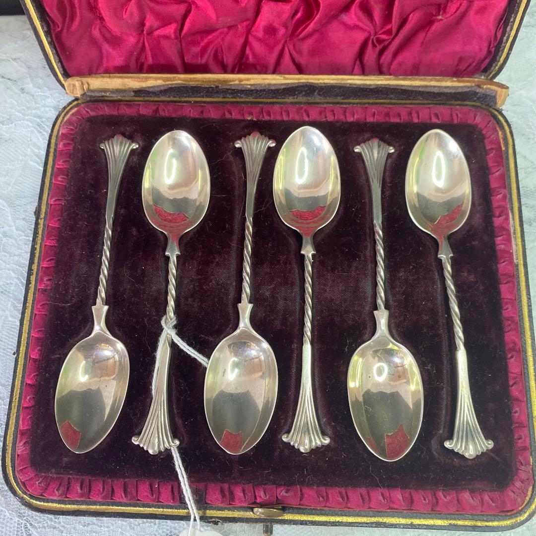 英国　アンティーク　バーミンガム　シルバー　コーヒー　スプーン