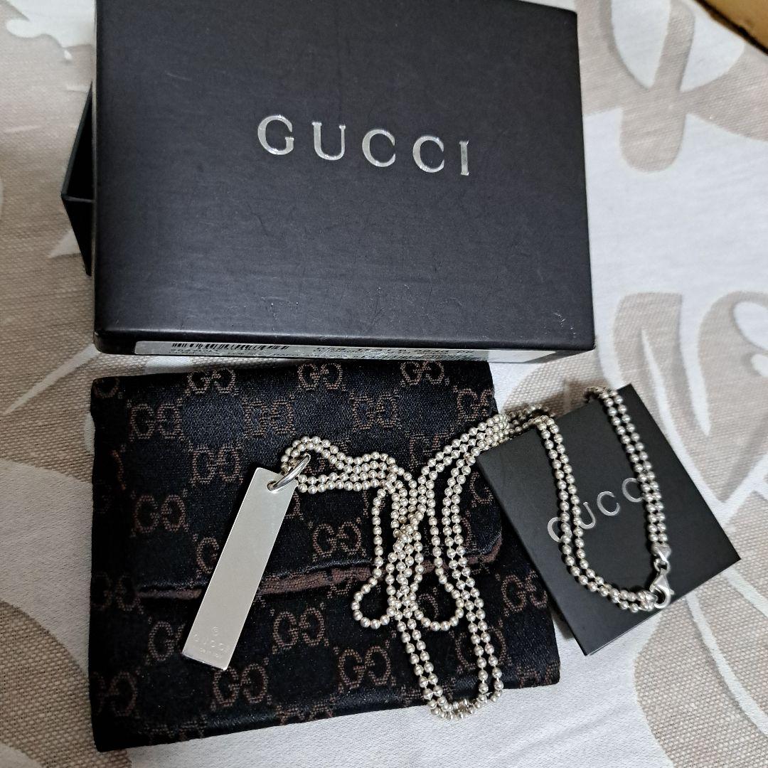 正規品　GUCCI　タグ プレートネックレス　シルバー925　箱　布袋付き