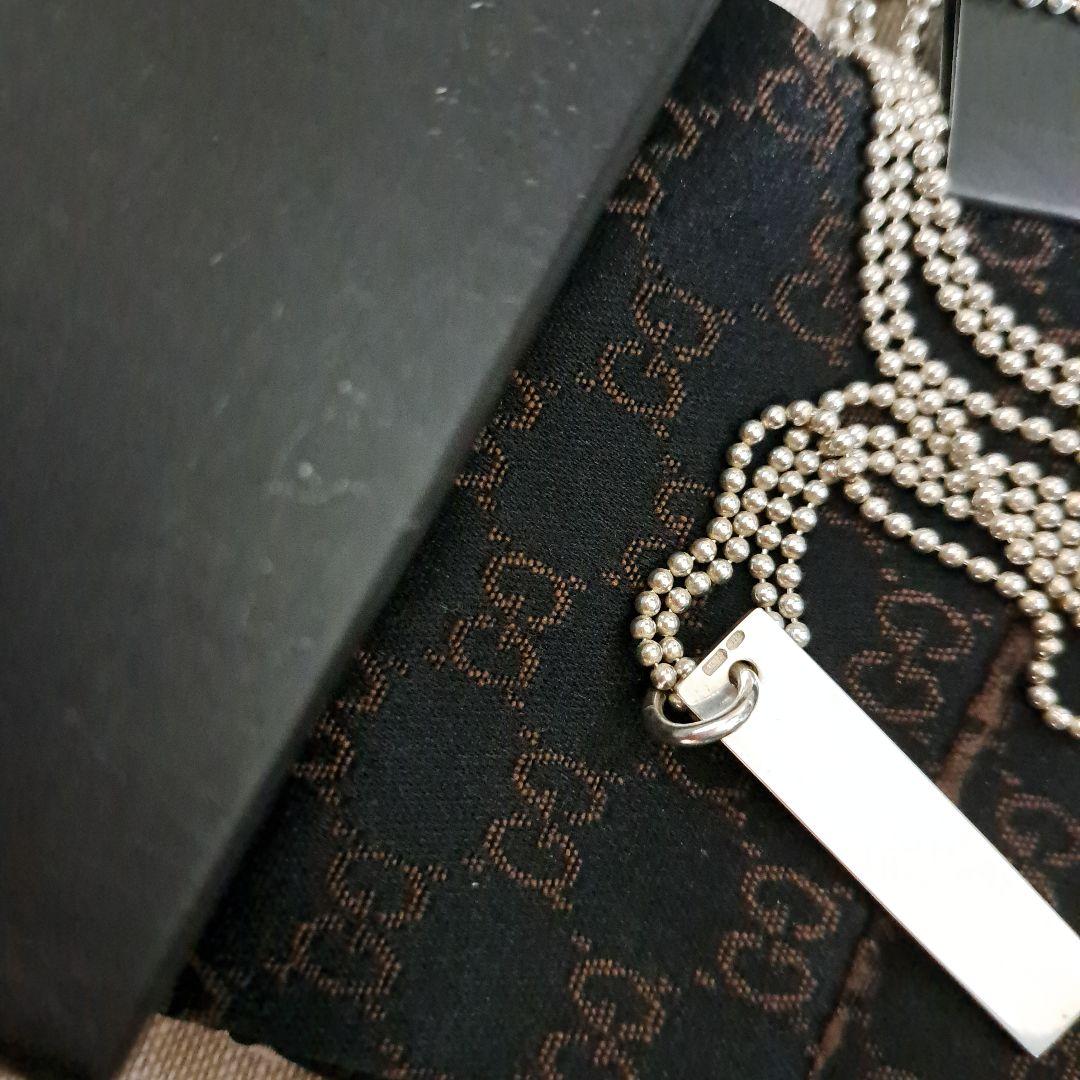 正規品　GUCCI　タグ プレートネックレス　シルバー925　箱　布袋付き