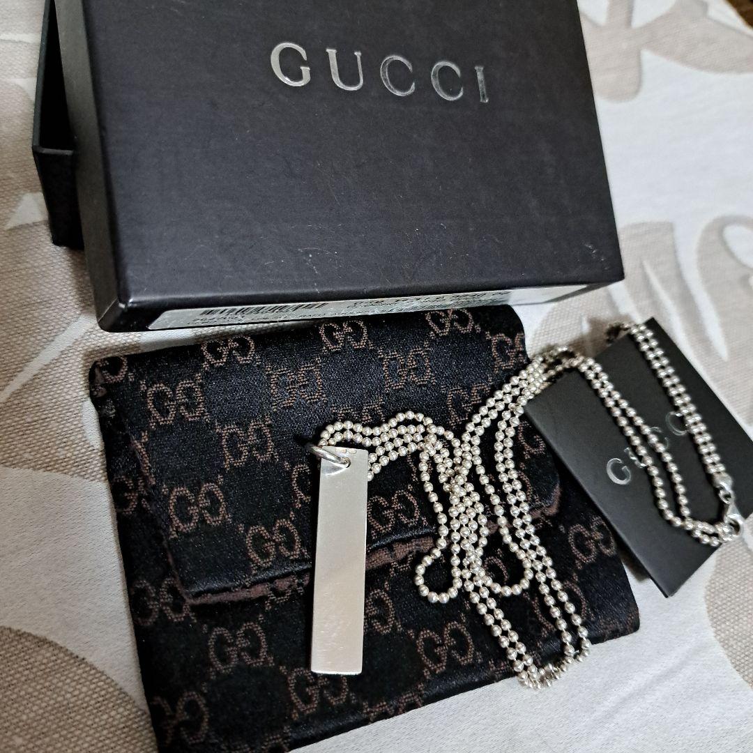 正規品　GUCCI　タグ プレートネックレス　シルバー925　箱　布袋付き
