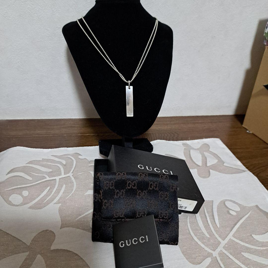 正規品　GUCCI　タグ プレートネックレス　シルバー925　箱　布袋付き