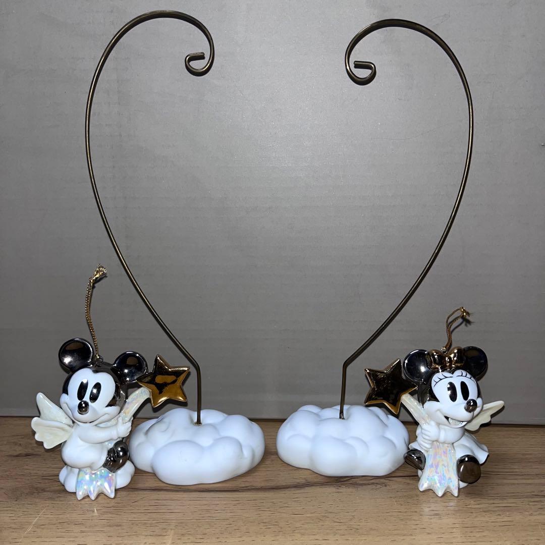 ディズニー　ミッキー　ミニー　陶器　飾り　エンジェル
