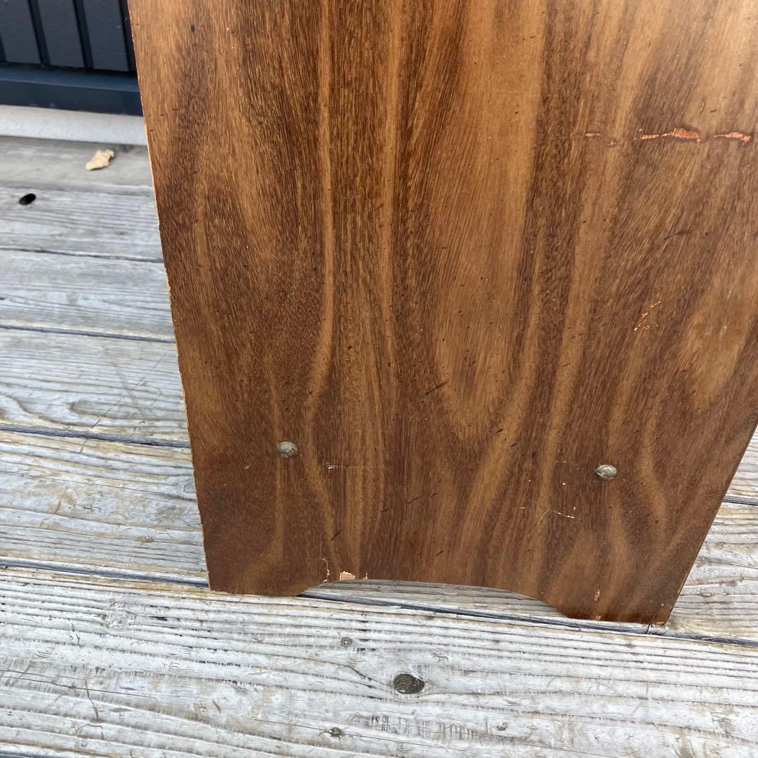 昭和レトロ 木製コンソールテーブル 電話台 コールキャビネット レザー張り 黒