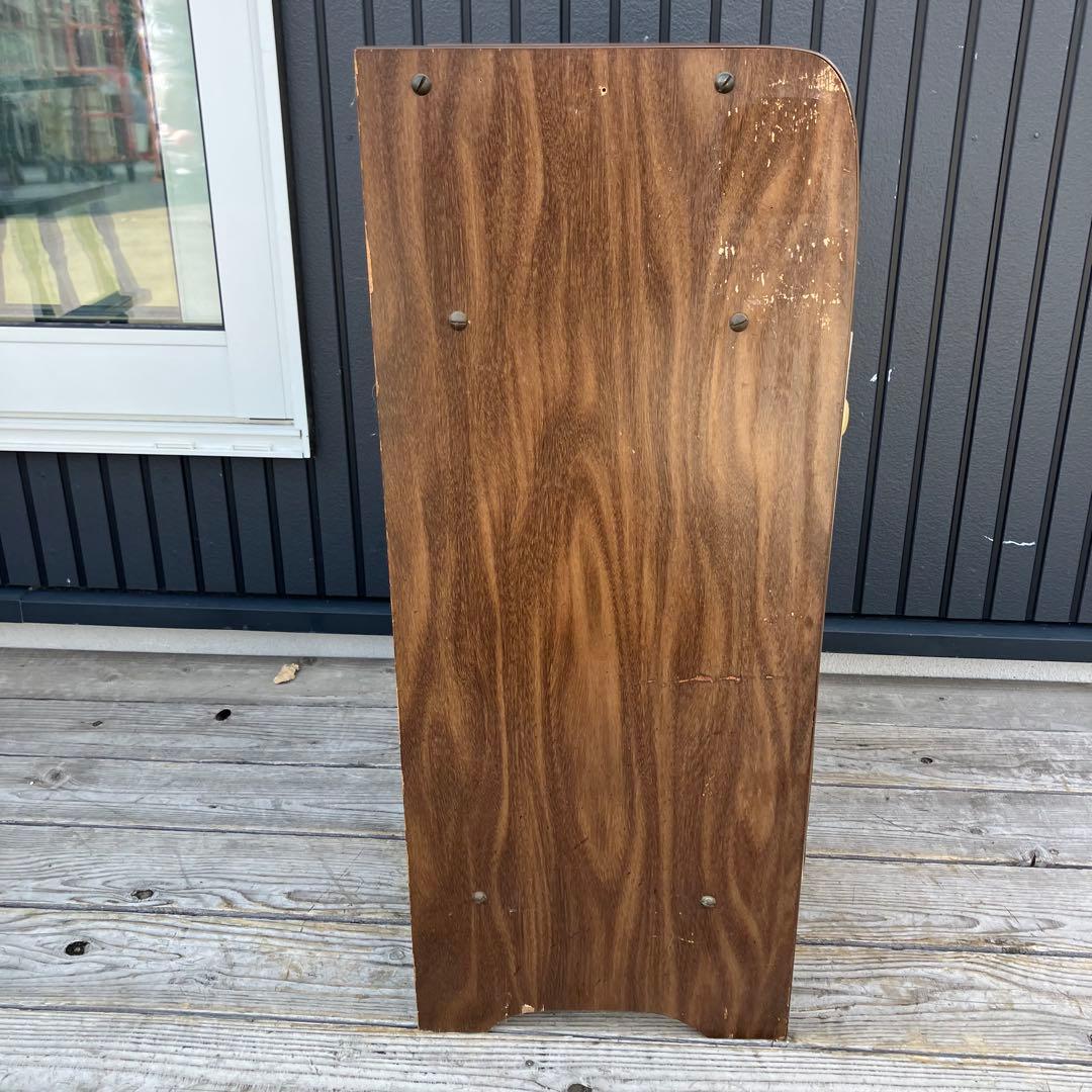 昭和レトロ 木製コンソールテーブル 電話台 コールキャビネット レザー張り 黒