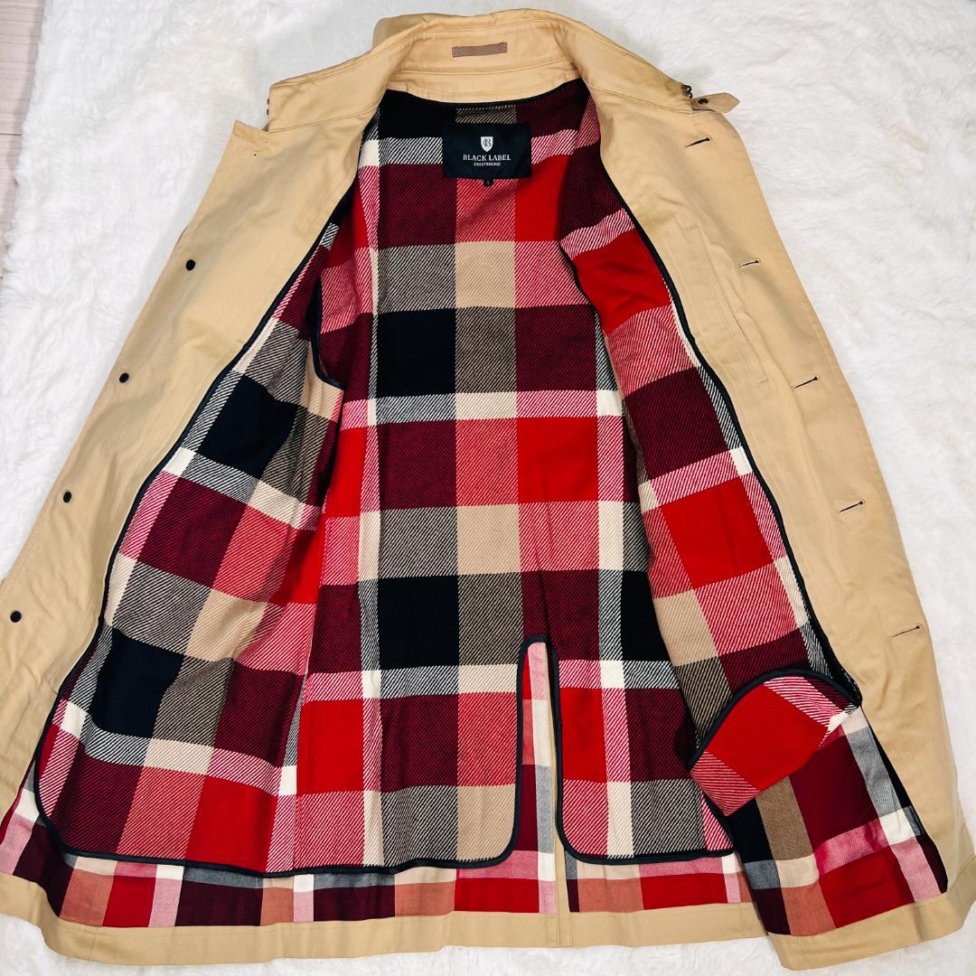 【ブラックレーベルクレストブリッジ】ステンカラーコート L チェック ライナー付