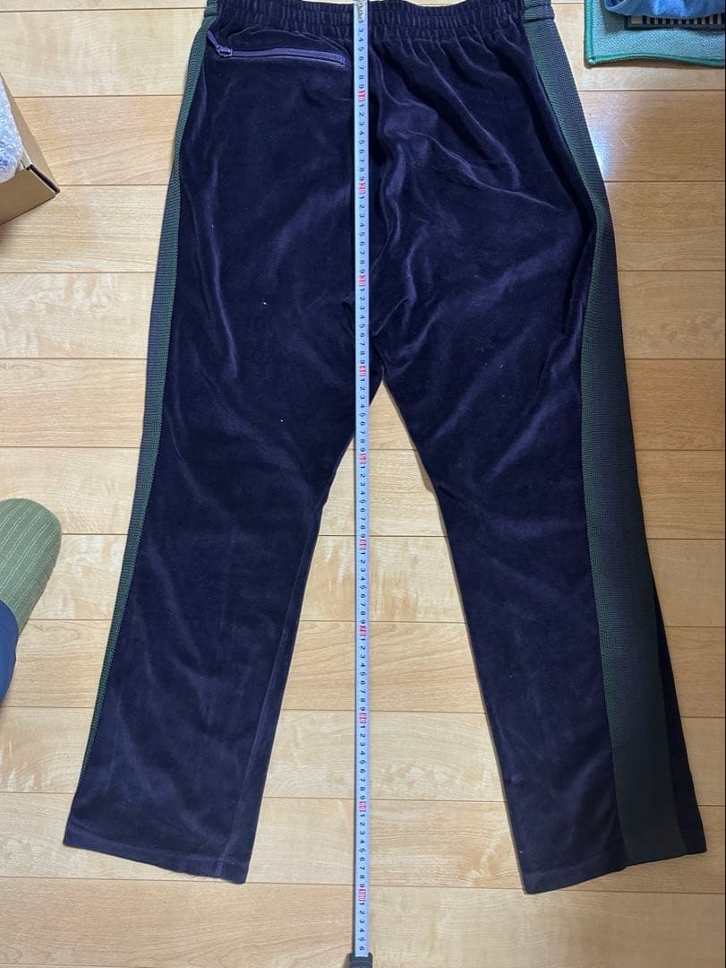 Needles ニードルス　ベロア　トラックパンツ　パープル×グリーン