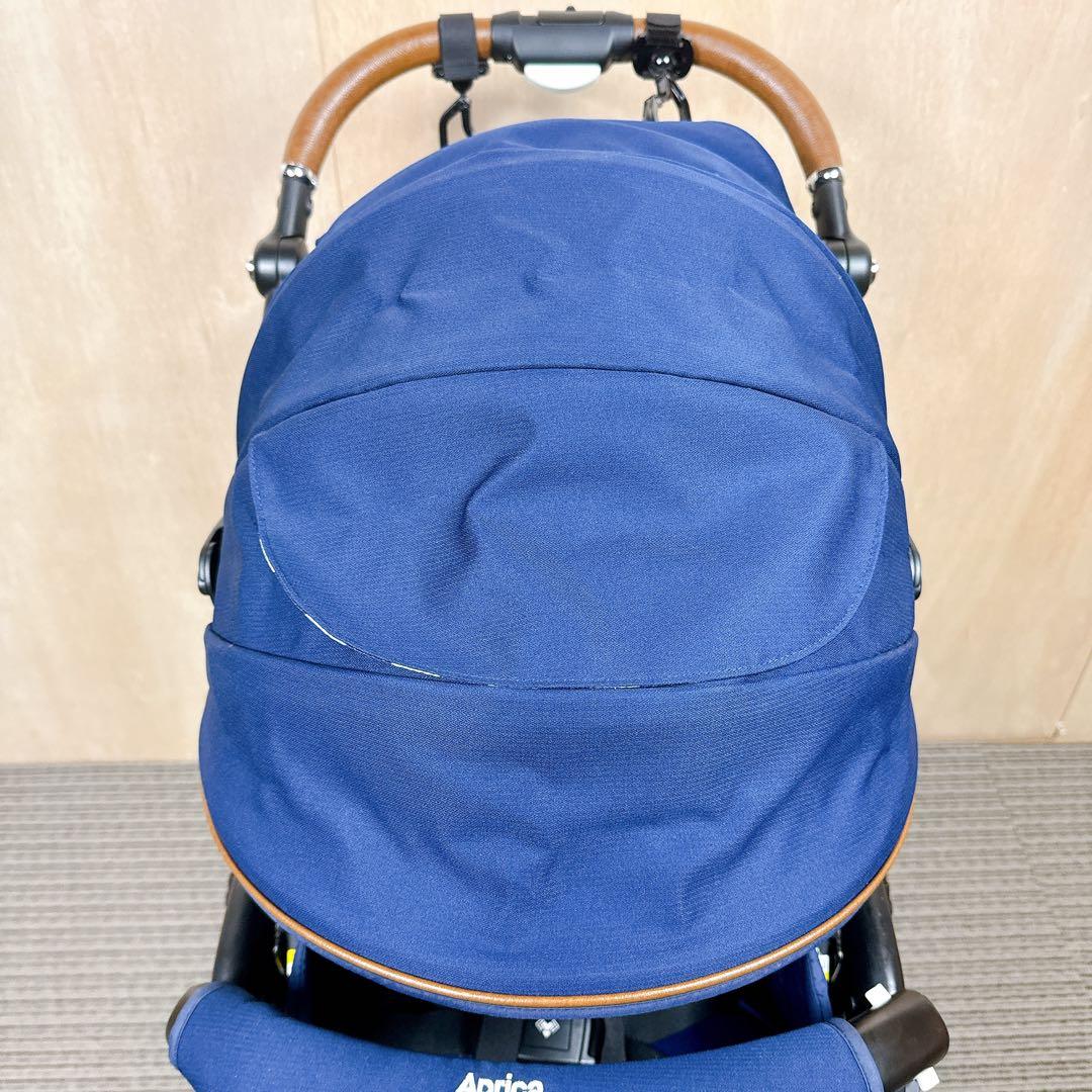 【美品】Aprica ラクーナビッテクッション　ベビーカー　レザーハンドル