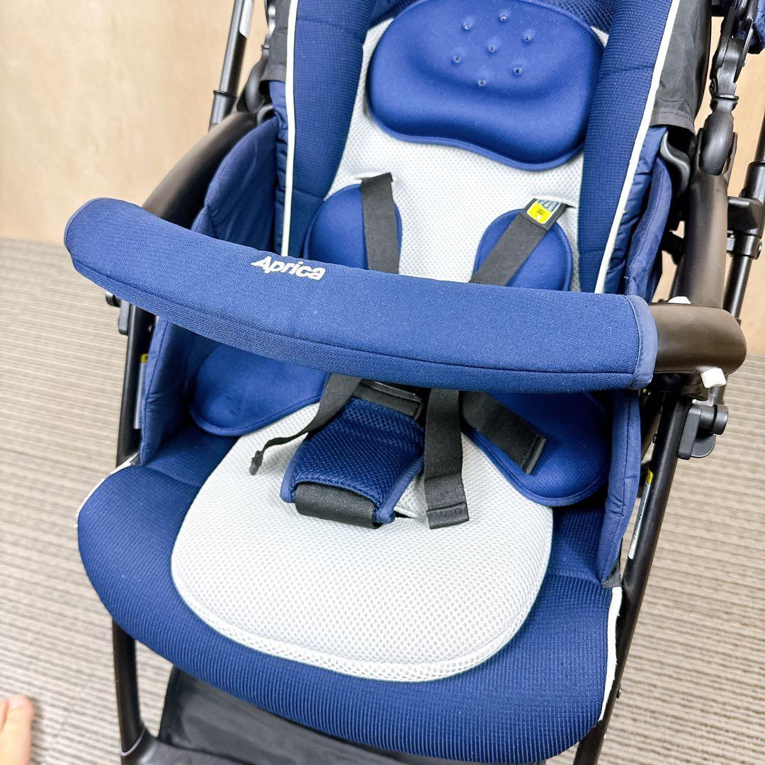 【美品】Aprica ラクーナビッテクッション　ベビーカー　レザーハンドル