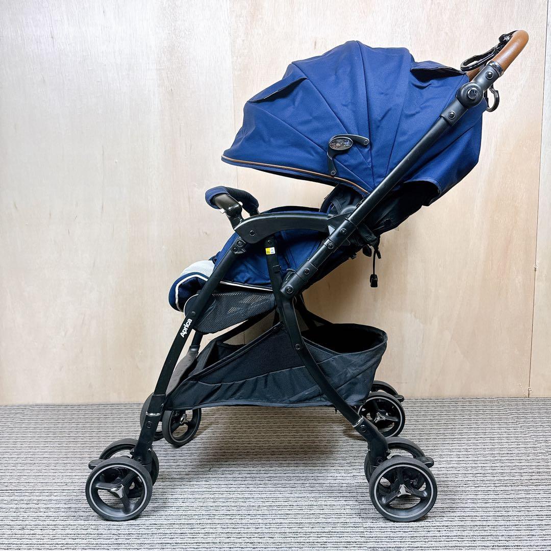 【美品】Aprica ラクーナビッテクッション　ベビーカー　レザーハンドル