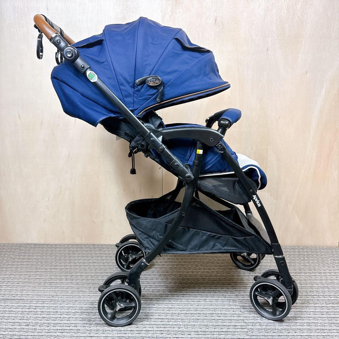 【美品】Aprica ラクーナビッテクッション　ベビーカー　レザーハンドル