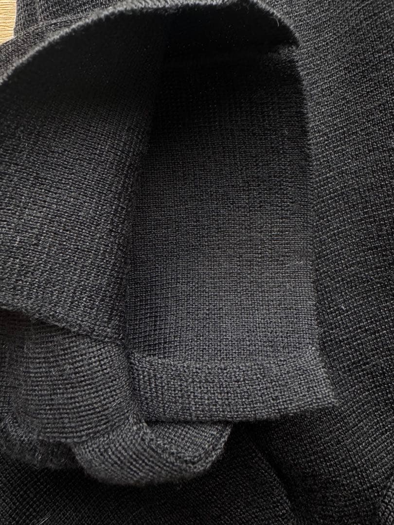 未使用 M'S GRACY 袖リボン ウールニット セーター 38 黒 襟付