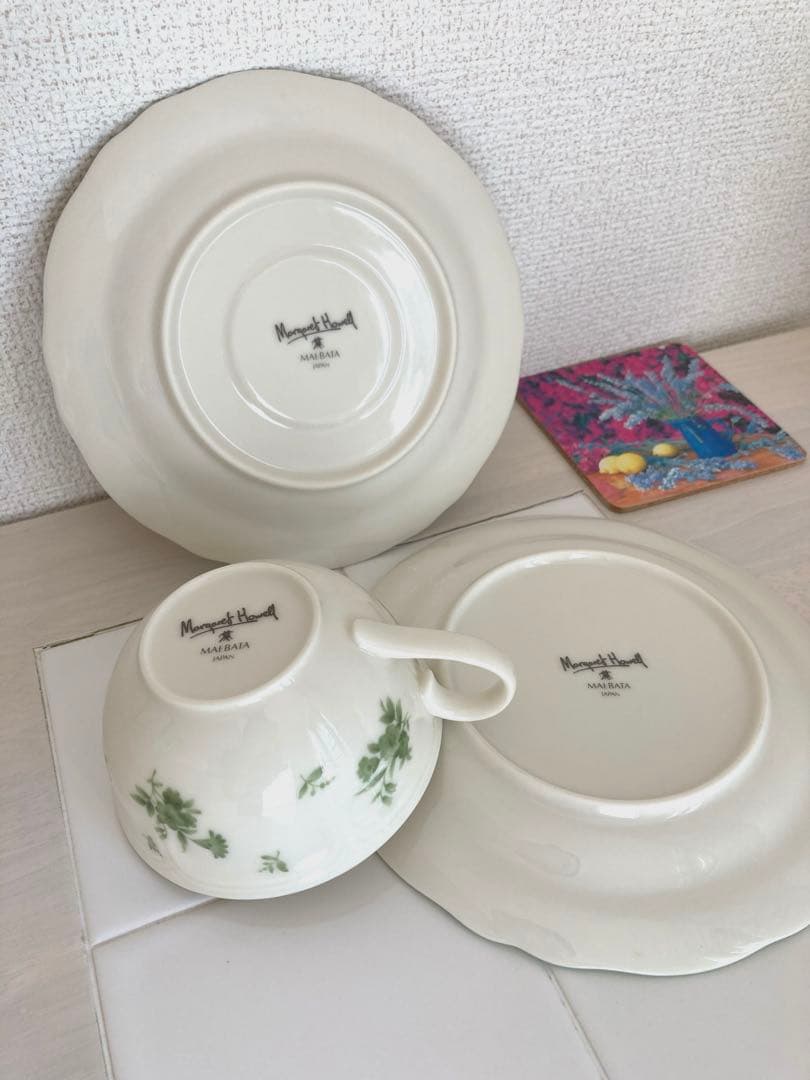 マーガレットハウエル　食器　ティーカップ＆ソーサー、デザートプレート6セット