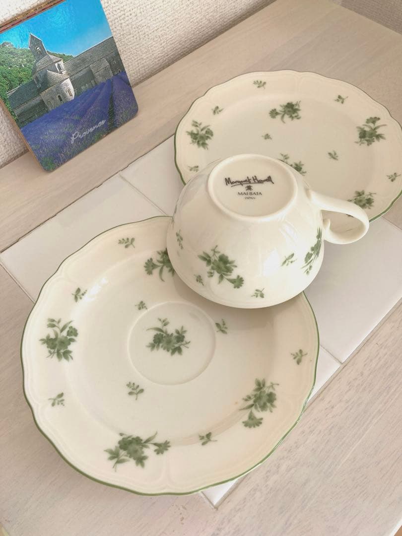 マーガレットハウエル　食器　ティーカップ＆ソーサー、デザートプレート6セット