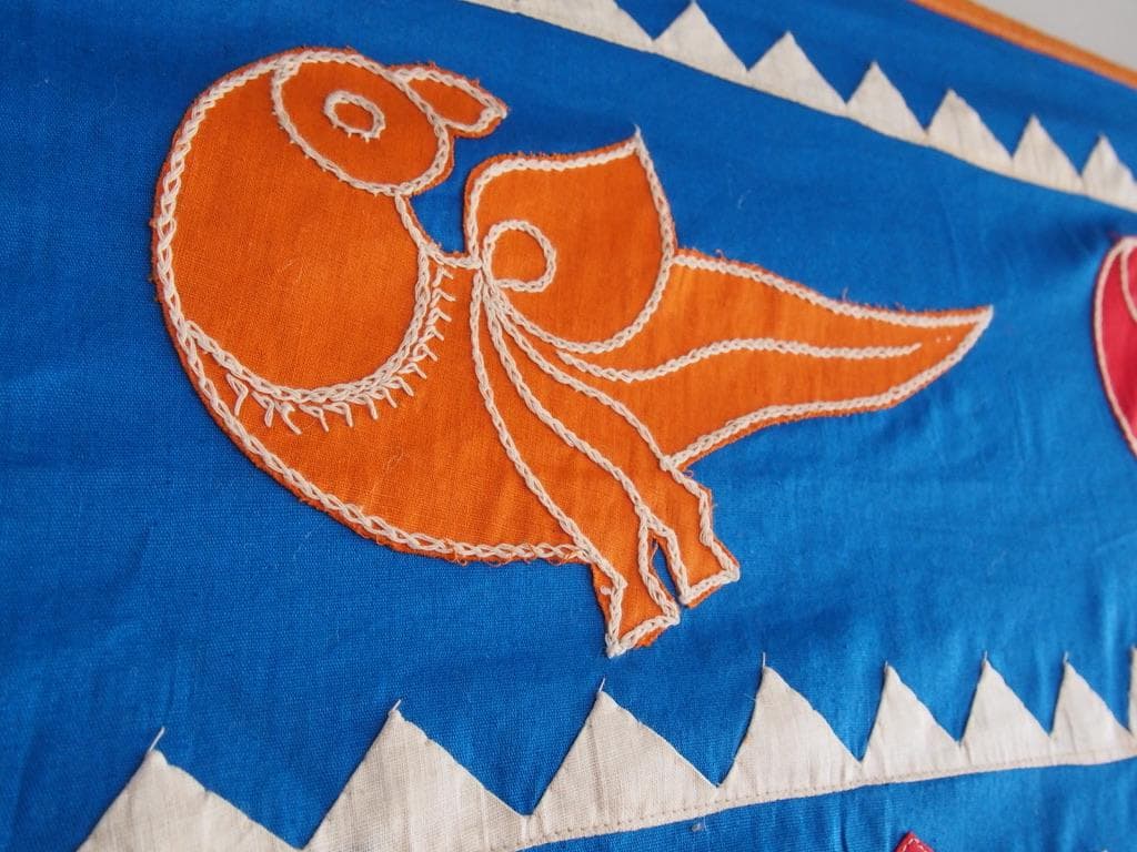 インド グジャラート アップリケ 壁飾り布