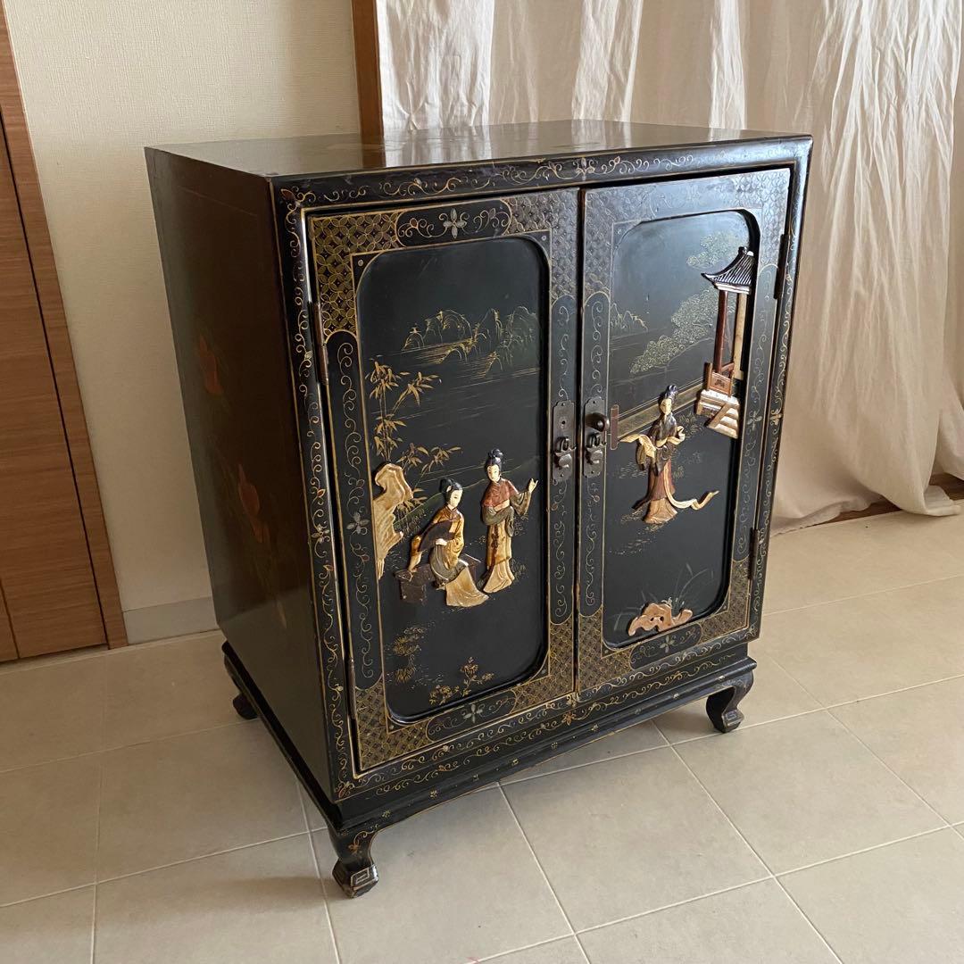 中国　アンティーク　キャビネット　李朝家具　中国家具　象嵌　和モダン　アジアン