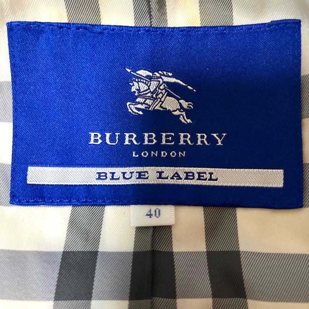 バーバリーブルーレーベル ダッフルコート メガチェック　フード付 アンゴラ混