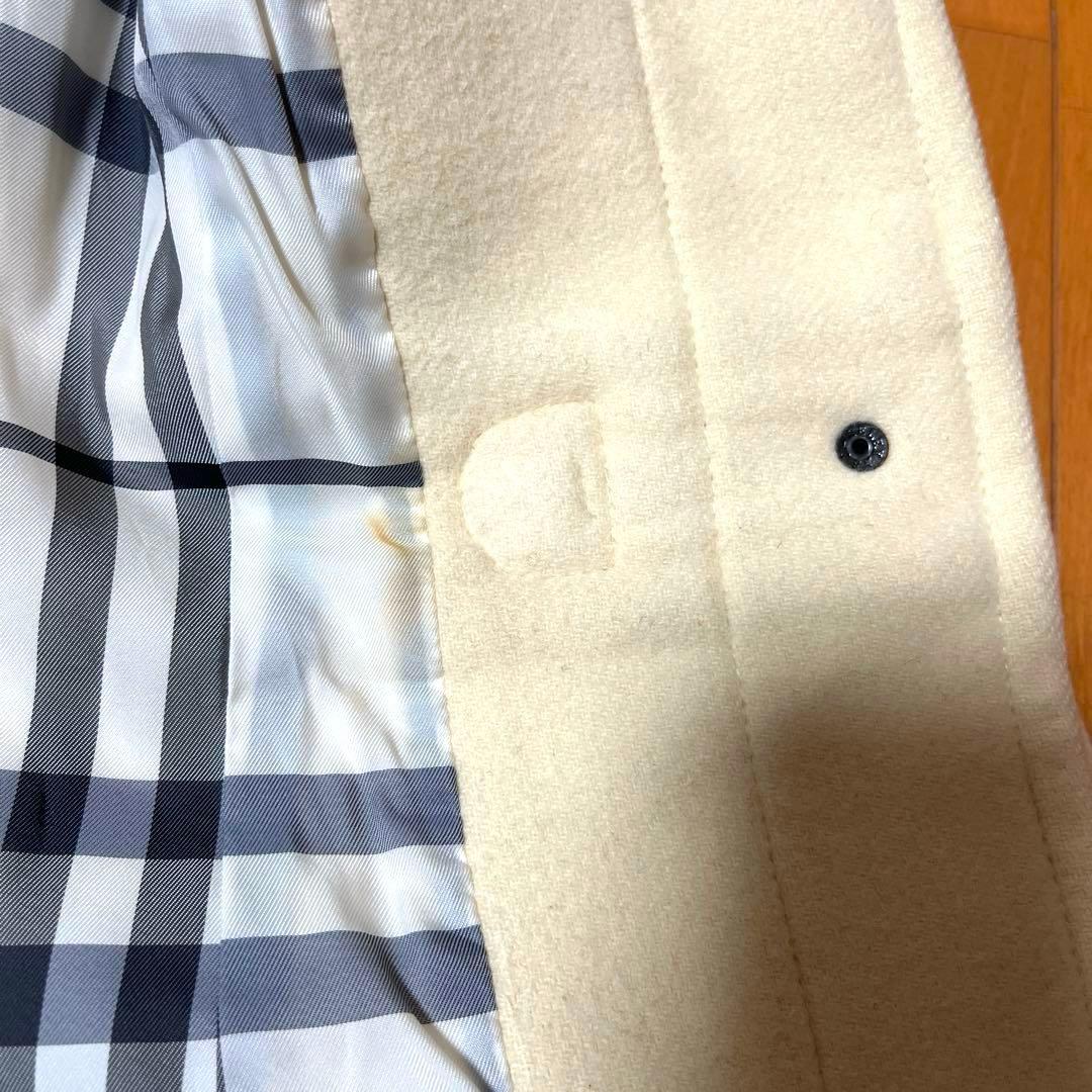 バーバリーブルーレーベル ダッフルコート メガチェック　フード付 アンゴラ混