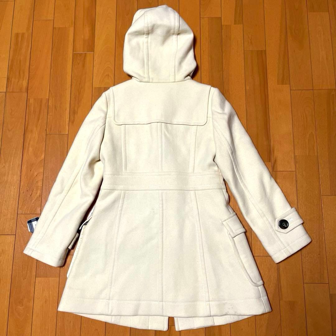 バーバリーブルーレーベル ダッフルコート メガチェック　フード付 アンゴラ混