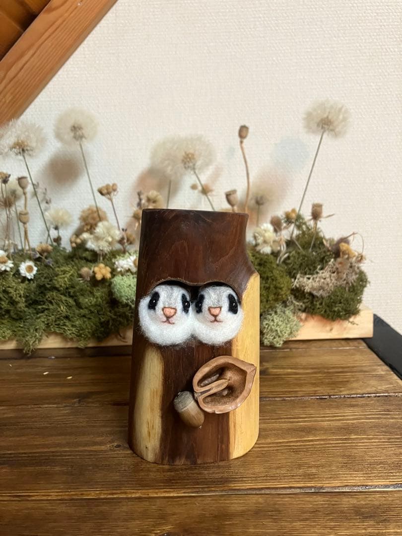 羊毛フェルト　エゾモモンガ(双子ちゃん)