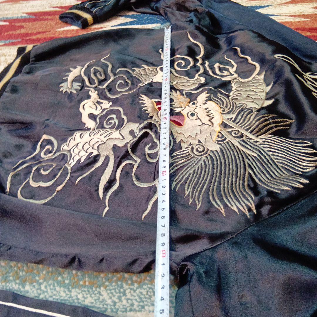 テーラー東洋 スカジャン サイズS 鹿刺繍 オリーブグリーン