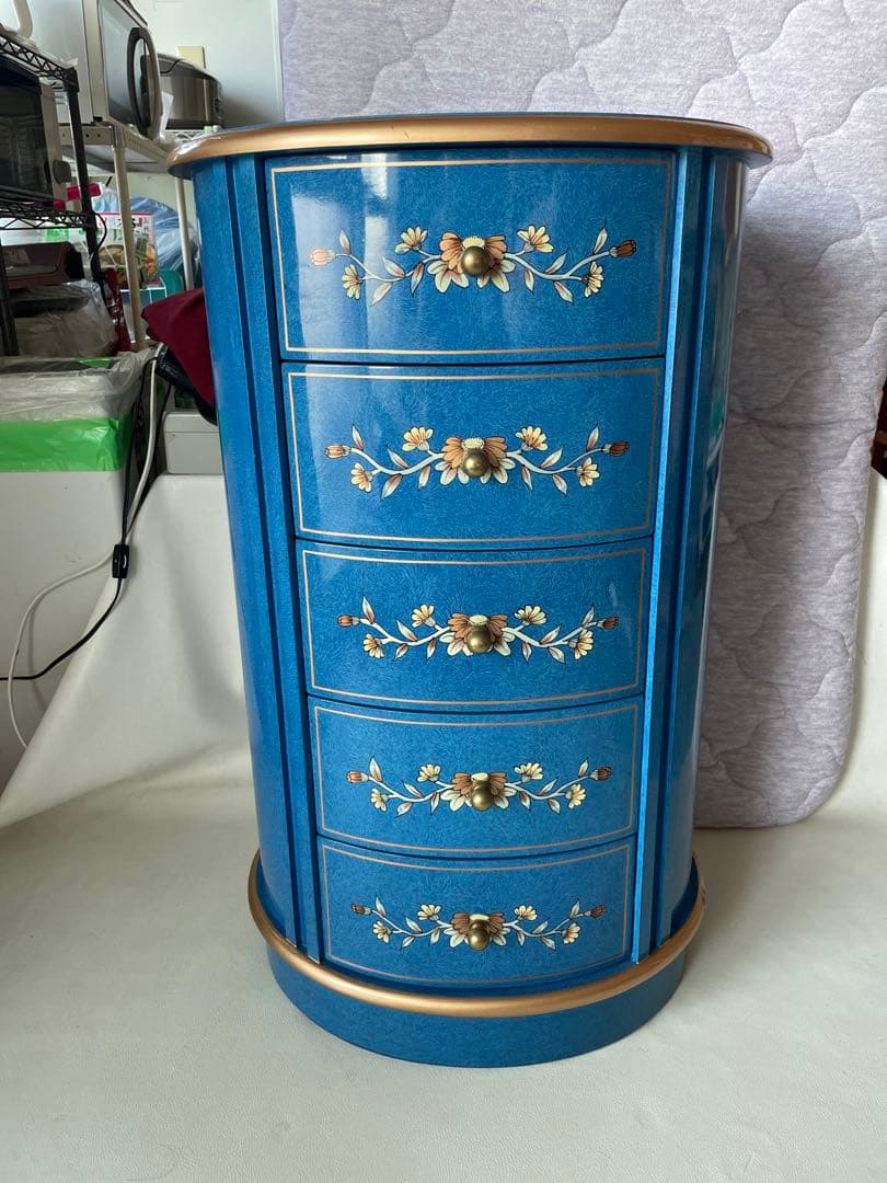 象嵌 象嵌細工 5段チェスト 小引き出し 電話台 サイドテーブル キャビネット