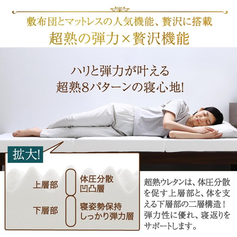 最安値！新品！送料込み！三つ折りマットレス敷布団 セミダブル