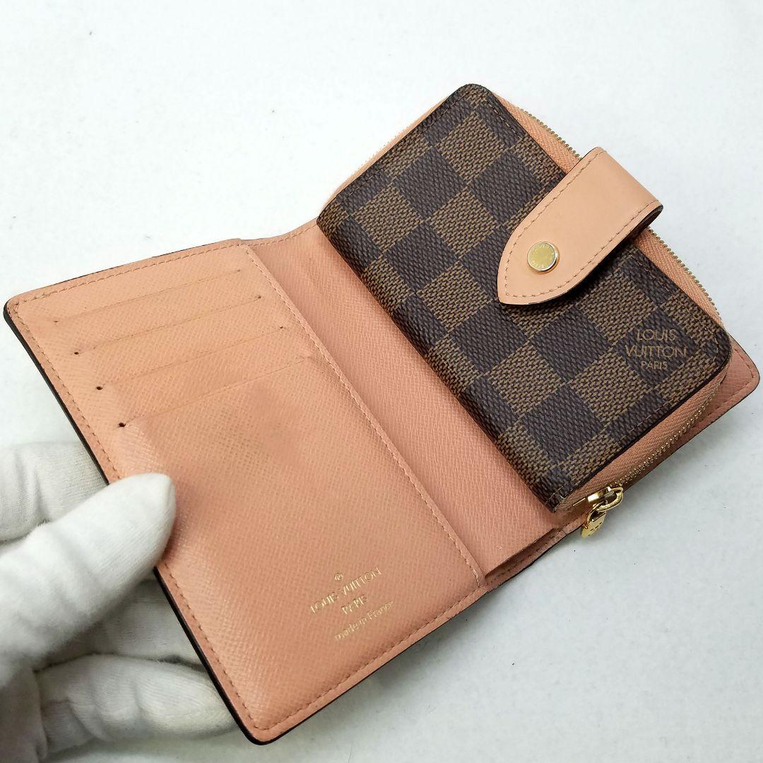 ルイヴィトン ポルトフォイユ ジュリエット コンパクト ダミエ エヌベ ピンク