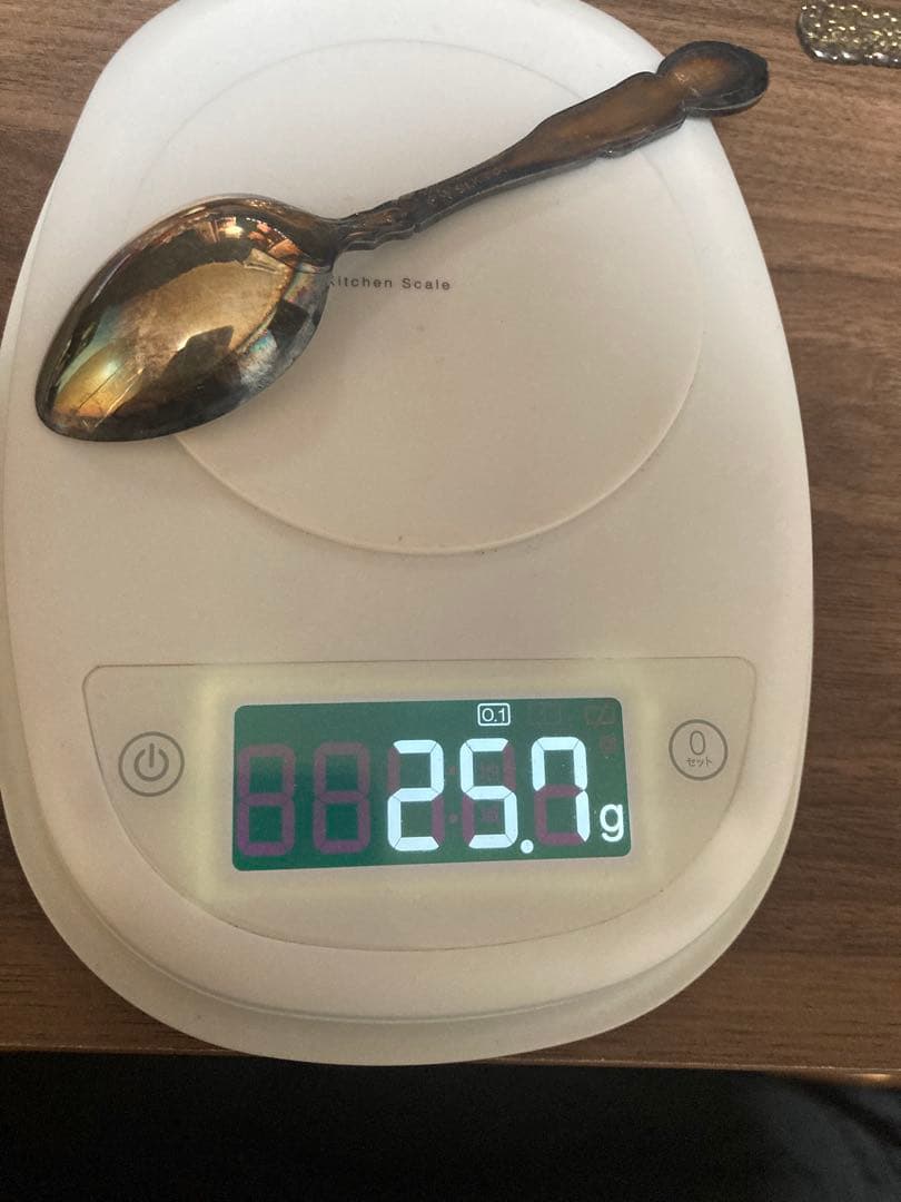 銀食器　スプーン　桜富士