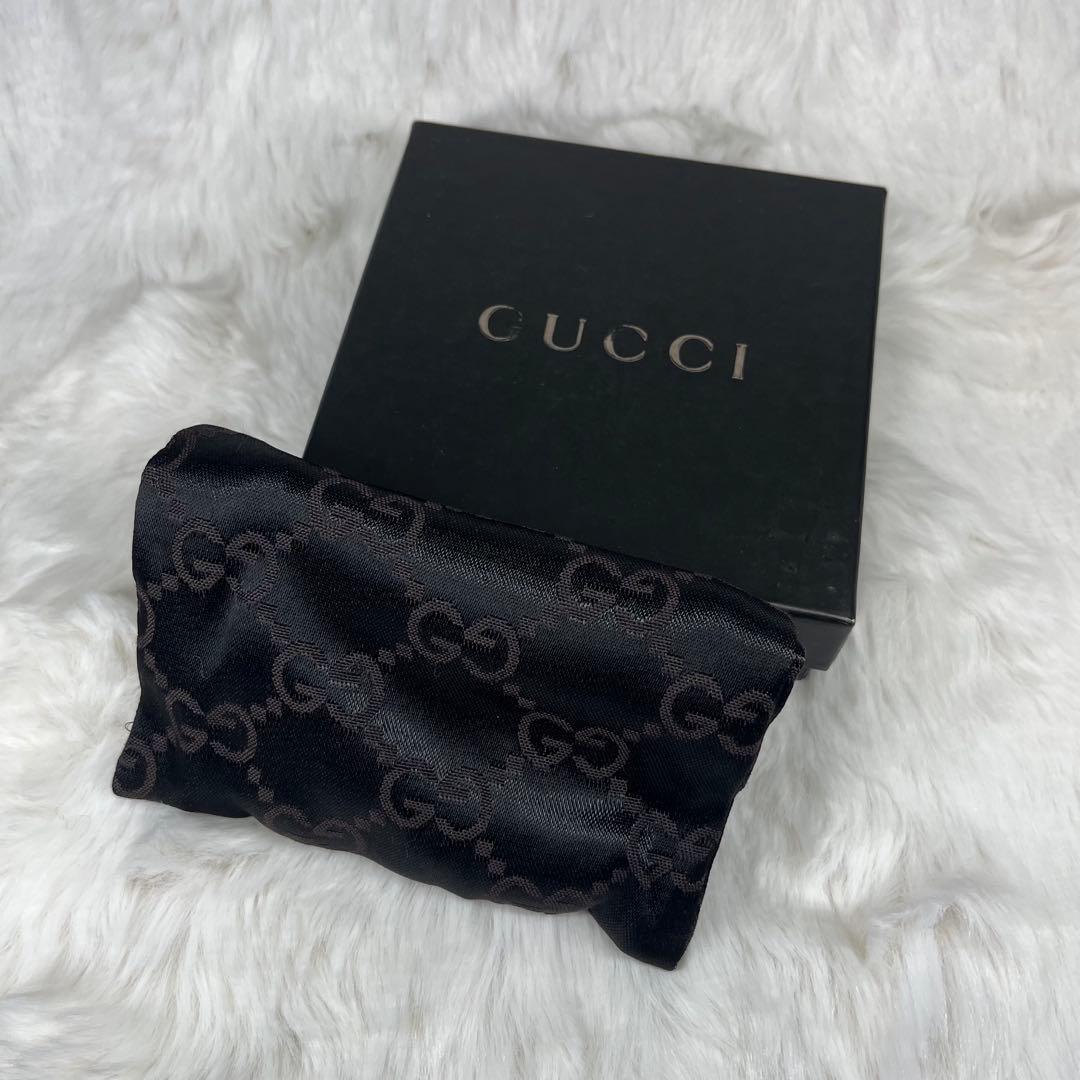 【美品】GUCCI ブラックレザー 三つ折り財布