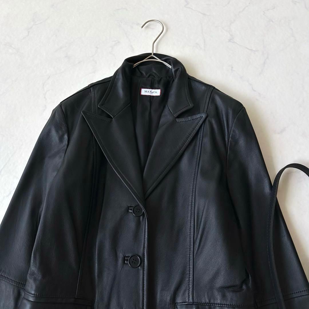 マックスマーラ MAX&Coレザージャケット 羊 ラムレザー 40 ブレザー風