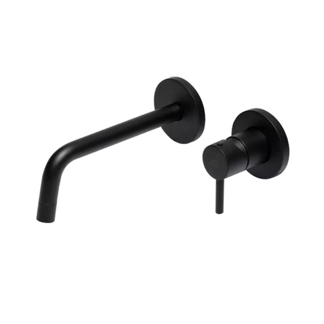 ミラタップ　壁付混合水栓L マットブラック 取扱説明書付き