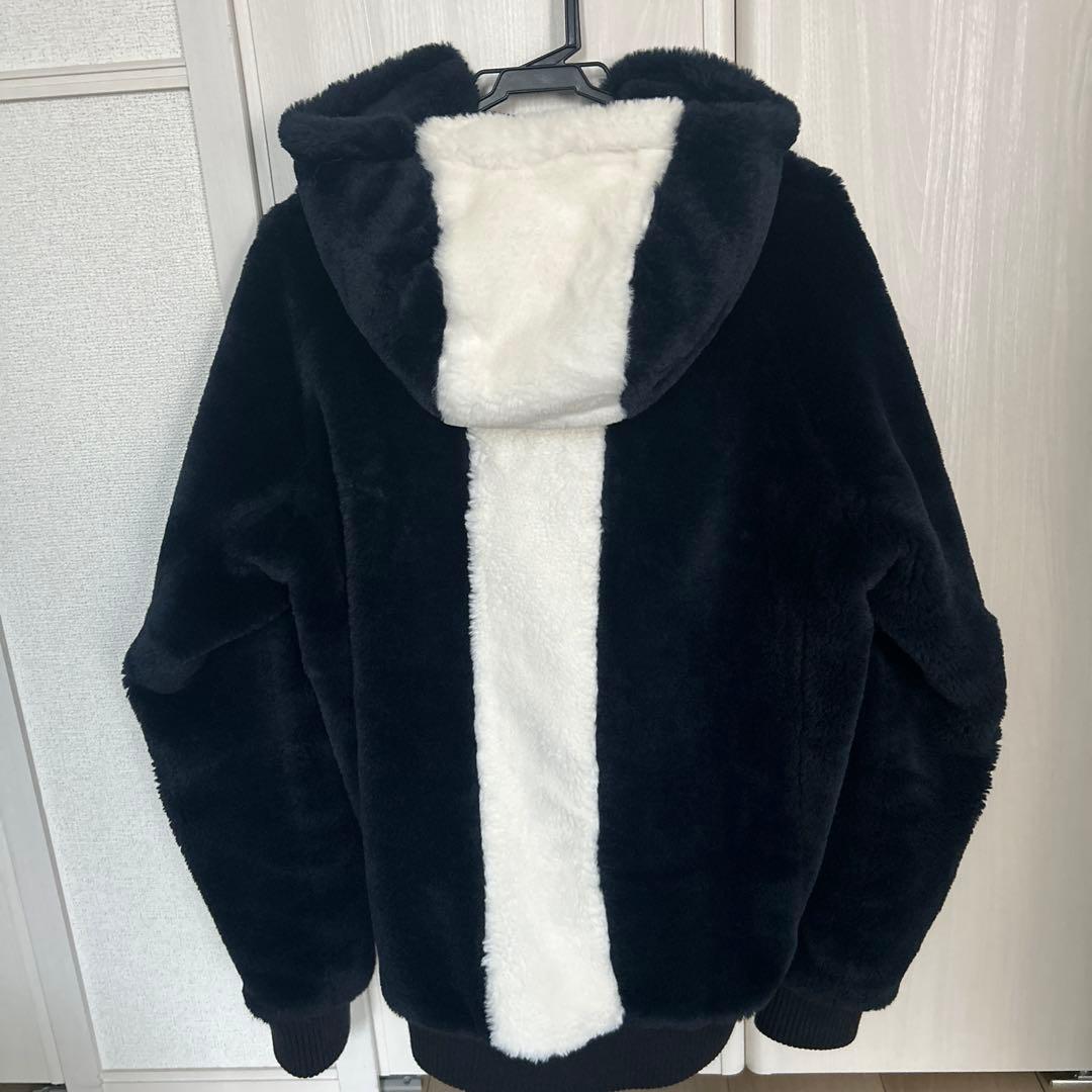 muta MARINE ボアパーカー ネイビー×ホワイト XL フード付き