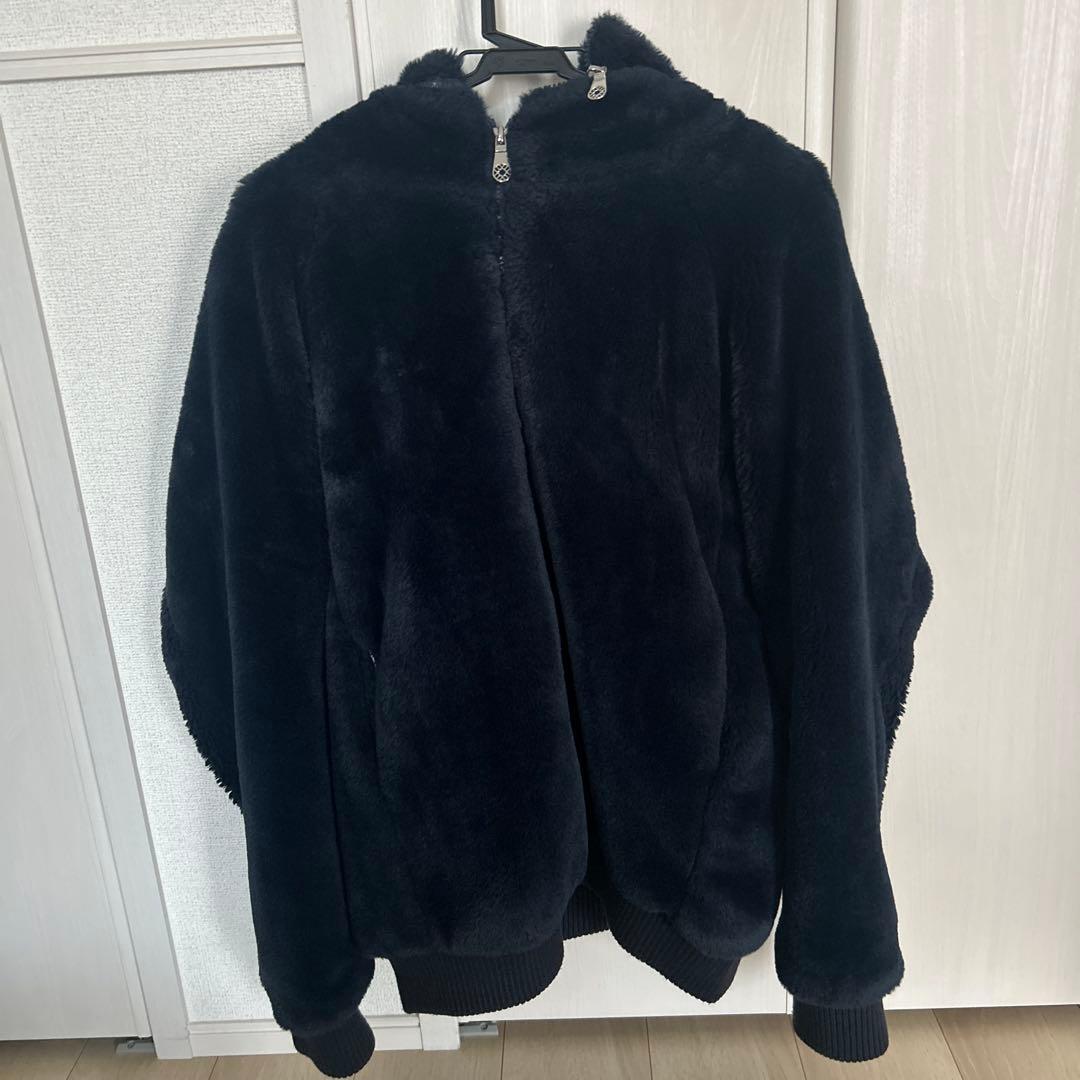 muta MARINE ボアパーカー ネイビー×ホワイト XL フード付き