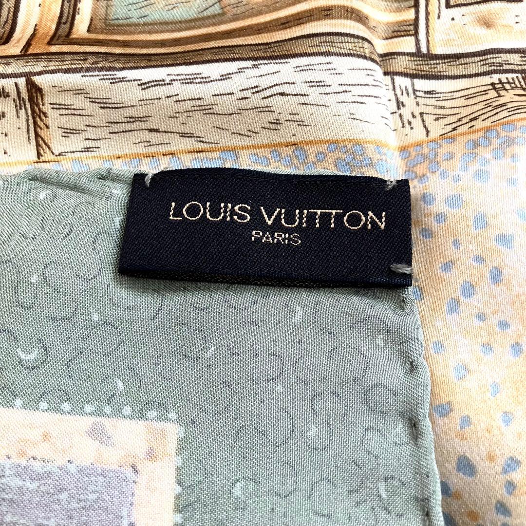 【極美品】ルイヴィトン　スカーフ　シルク100 総柄　ロゴ
