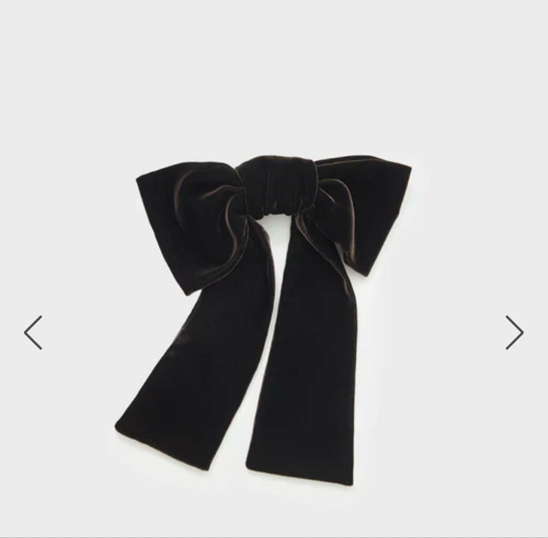fetico VELVET BOW HAIR CLIP リボン ブラウン